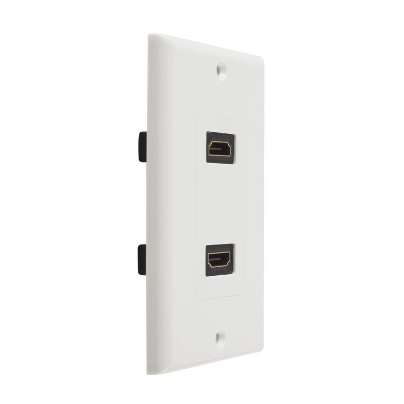 TENINYU Dual HDMI Wall Plate (2 Port) - 4K UHD, ARC, and Ethernet Pass-Thru Support (1-Gang) White - for 2 HDMI (2-Port) - Image 2